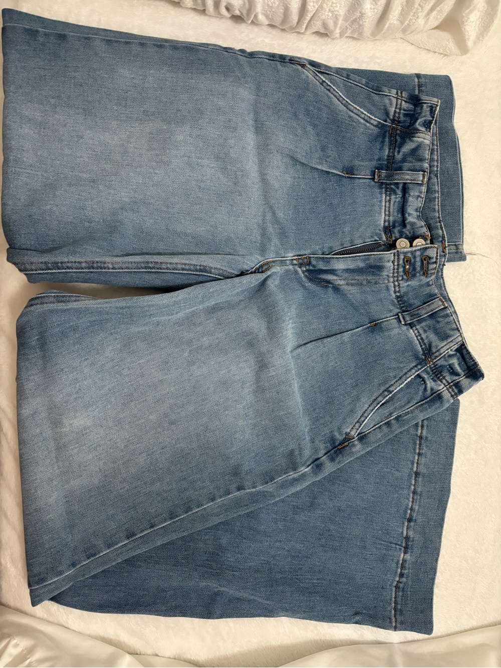 BCBGeneration Light Blue Wide-Leg Flare Jeans